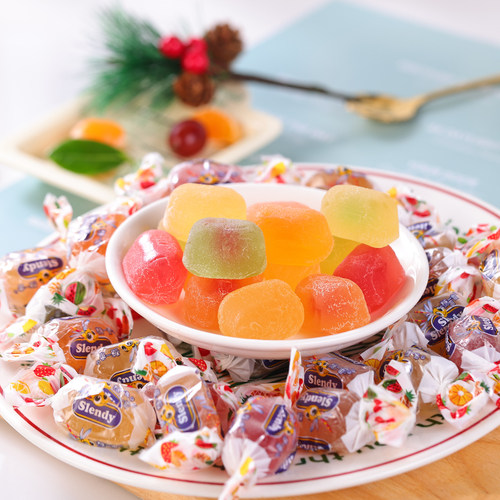 俄罗斯进口水果夹心软糖KDV紫皮糖金蜻蜓什锦Q糖休闲零食年货喜糖 - 图0