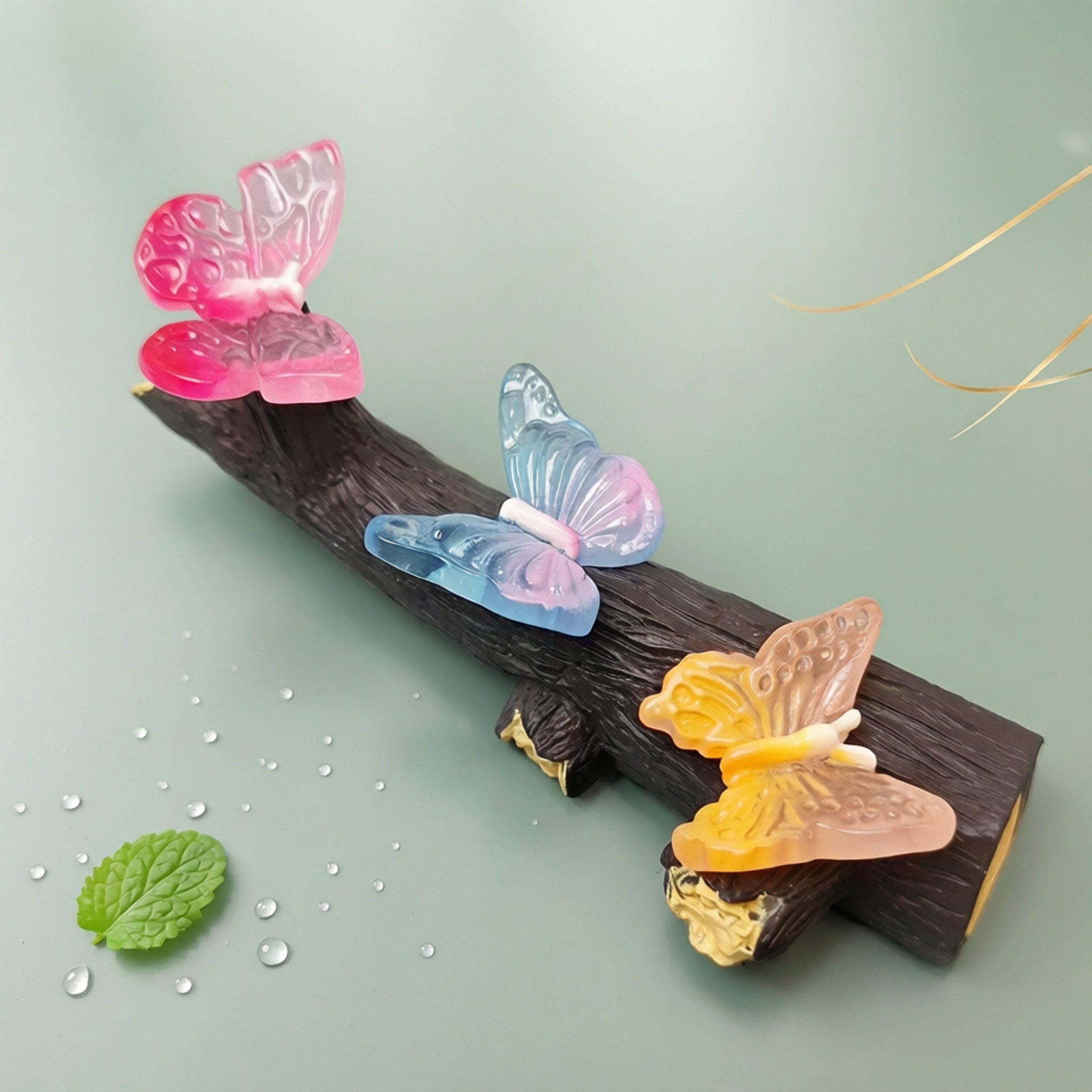 微景观精致仿真彩色渐变滴脂蝴蝶彩蝶 diy奶油胶手机壳装饰品配件,淘宝优惠券,粉丝福利购,淘宝优惠卷