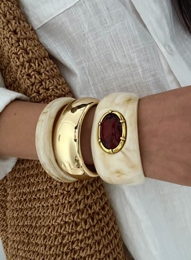 辣辣家复古港风亚克力手镯女小众设计感高级轻奢气质百搭手环手饰