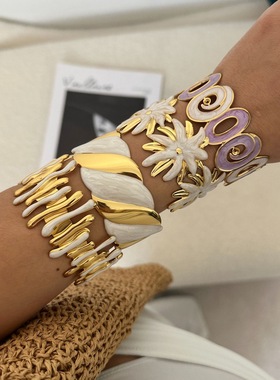 欧美风夸张手镯女小众设计感高级轻奢气质百搭手环手饰