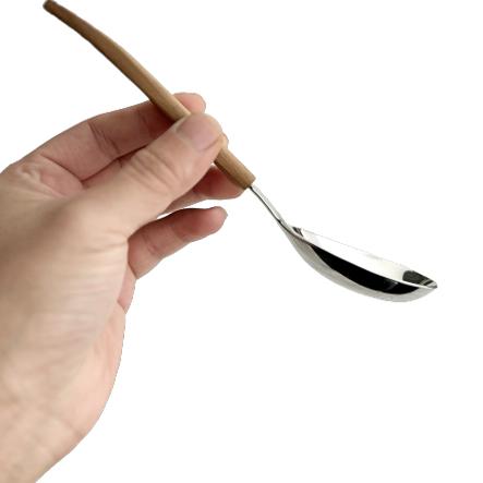 匠心手作木柄品质西餐勺喝汤勺子304不锈钢西餐具调羹柚木柄汤勺 - 图3