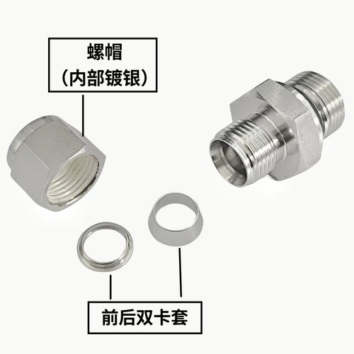 316不锈钢G外螺纹转卡套接头G1/8/G1/4/G1/2外丝转3 6 8 10mm卡套 - 图1