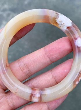 黄色樱花玛瑙百搭转好运圆条手镯