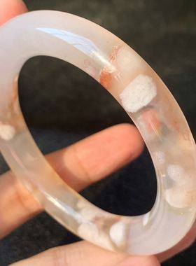 少女风樱花玛瑙生日好礼圆条手镯