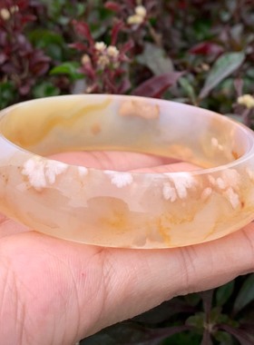 黄色果冻体樱花时尚风玛瑙手镯