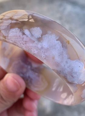 冰透樱花网红百搭风转运玛瑙手镯