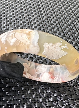 53.5圈马达加斯加天然冰透果冻体粉红色樱花玛瑙手镯女款首饰礼品