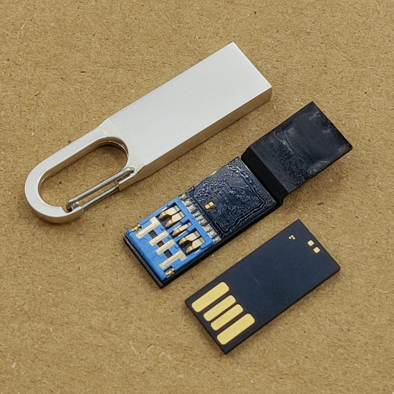 黑胶体长款U盘外壳 钥匙扣U盘外壳 适合安装长款2.0和3.0黑胶体 - 图0