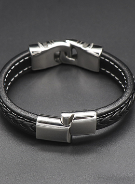 欧美霸气拳套皮绳手链健身皮质