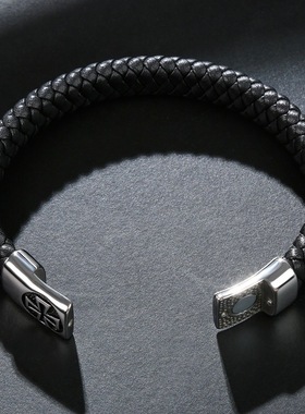 欧美复古十字架手链刻字配饰手环