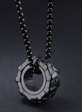 钛钢运动健身男友礼物吊坠项链