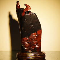 Solitary collection of natural Guilin Chicken Blood Jade Pendulum jade Jade Jade jade Jade Carving and Plum Blossom Double Happiness