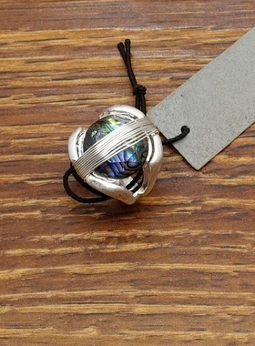 欧美风手工绕丝幻彩鲍贝设计师腔调森女文艺术气质潮人个性戒指环