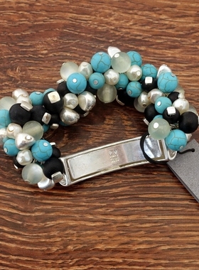 多色弹力串珠设计师腔调森女文艺范度假摄影宴会派对潮人手链