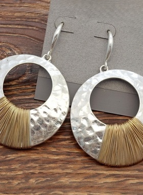 西洋欧美风设计师腔调森女文艺范手工绕丝潮人个性耳环坠项圈套装