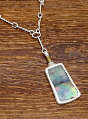 欧美风手工绕丝珍贝母贝壳设计师腔调森女文艺术气质潮人个性项链