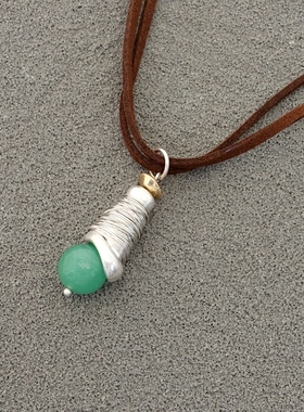拉睦RLM SOHO绿色石珠手工绕丝设计师腔调森女文艺术范休闲风项链