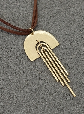 拉睦RLM SOHO亚光磨花镀金设计师文艺术气质嘻哈朋克摇范潮人项链