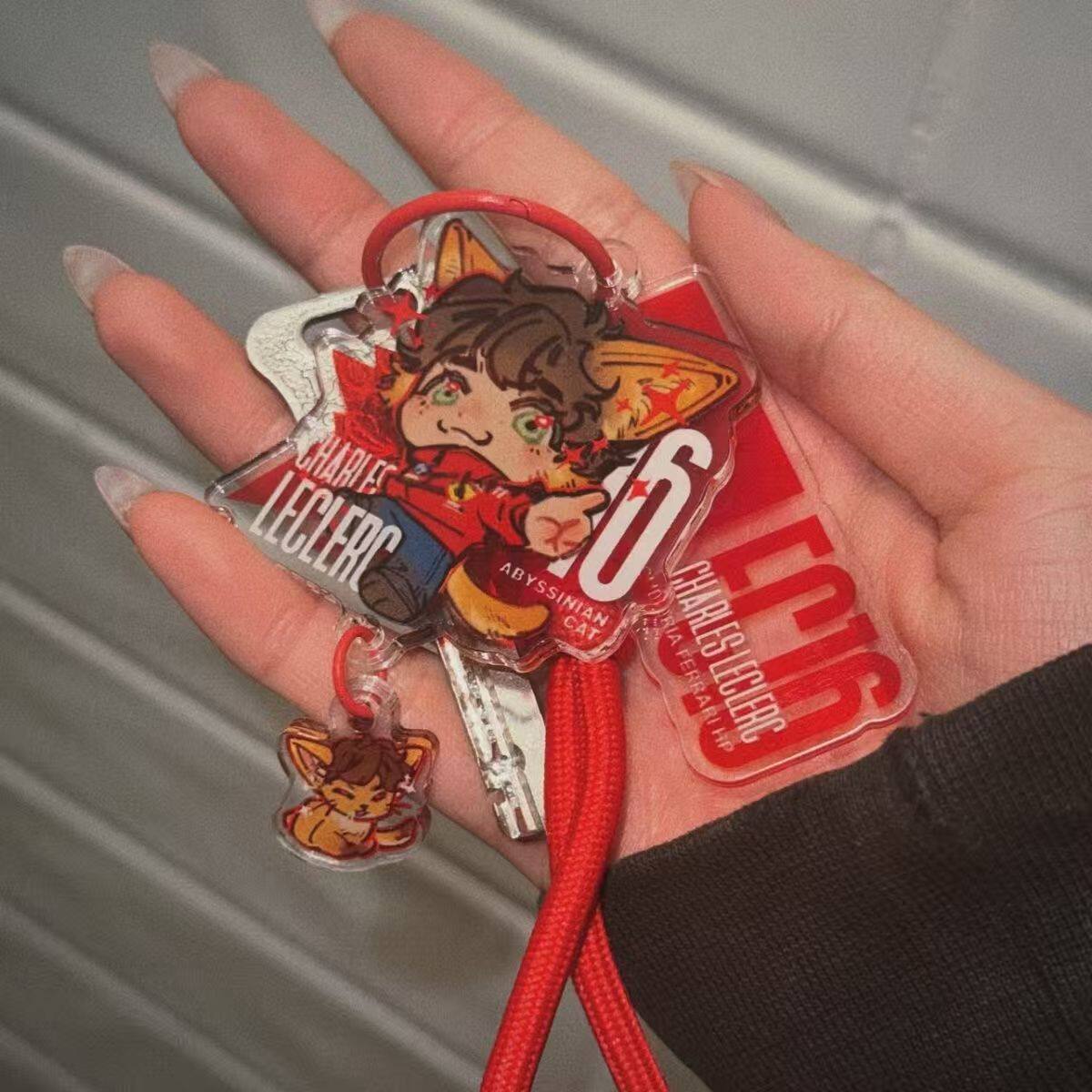 新款F1勒克莱尔乔治拉塞尔创意亚克力钥匙扣高颜值被包挂件送朋友,淘宝优惠券,粉丝福利购,淘宝优惠卷