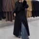 Advanced 2025 Korean version double-sided woolen coat with fox fur fashionable temperament lengthened loose woolen coat