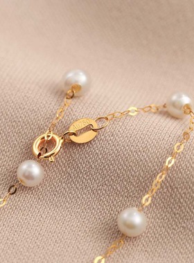 18K金珍珠手链满天星高级感时尚