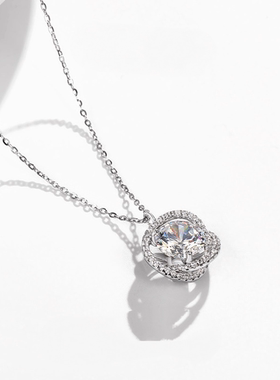 s925银白色超闪高碳钻项链时尚简约大气个性轻奢百搭锁骨链网红