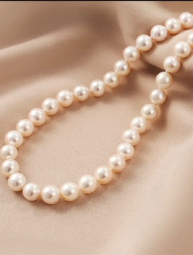 925银扣头淡水无核高光珍珠项链短款时尚气质优雅网红锁骨链配饰