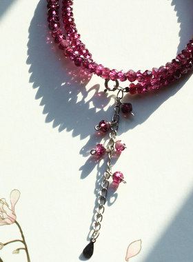 tracy银手链ins石榴石