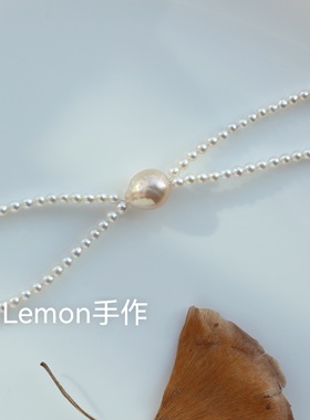 S925银天然珍珠手链ins风牛油果配小米珠简约百搭气质手工女款