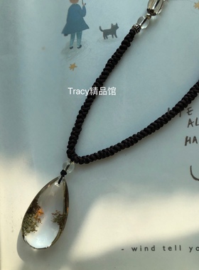 原创原创设计天然绿幽灵编绳项链