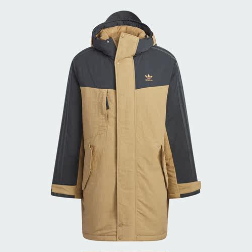 Adidas官方正品三叶草男2023冬季长款运动连帽棉服夹克外套IU4790 - 图3
