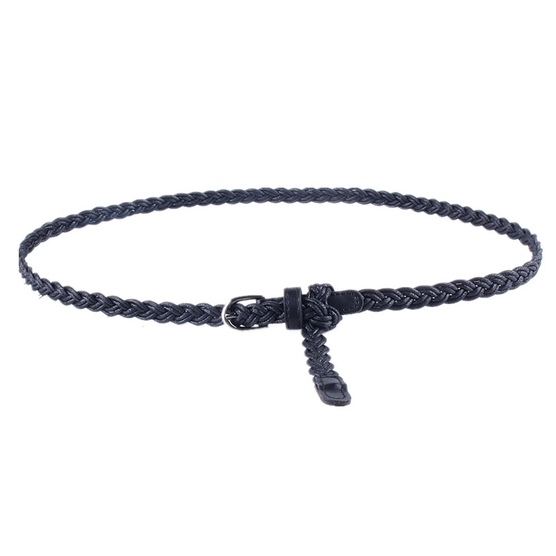 时尚细皮带女免打孔ins风百搭编织女士腰带装饰裙子裤子腰链腰绳