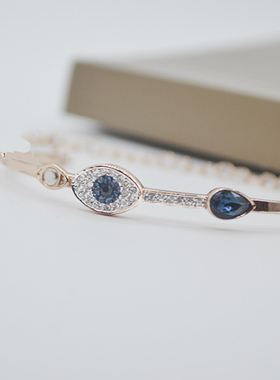 水晶玫瑰金色手镯送女友现货包邮