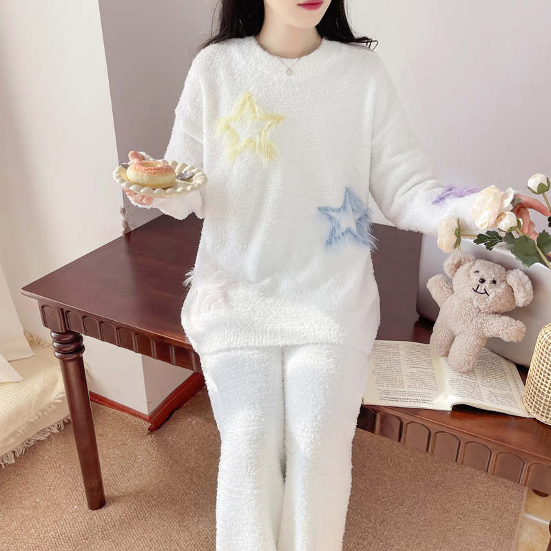 BIEN半边绒睡衣女冬季2025新款甜美可爱公主家居服珊瑚绒加绒加厚 - 图0