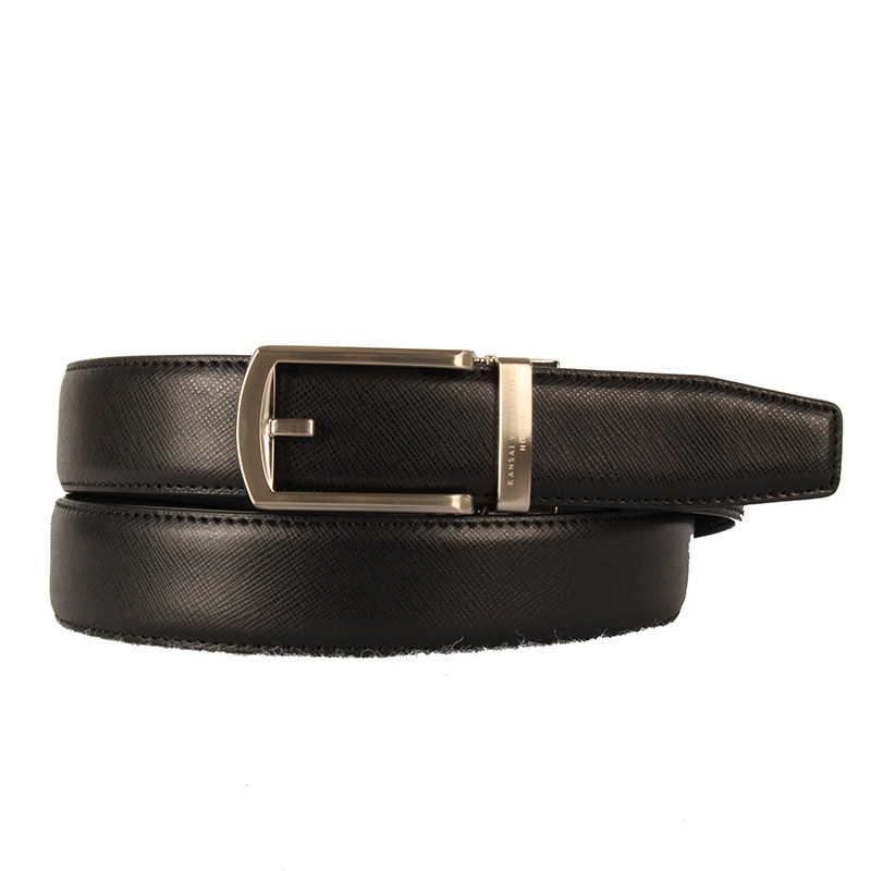 日单 男款休闲自动扣牛皮皮带 K家假针扣式简约商务真皮腰带,淘宝优惠券,粉丝福利购,淘宝优惠卷