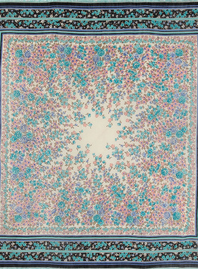 vintage羊毛油画风印花大披肩