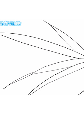 工笔画白纸底稿可直接上色竹子
