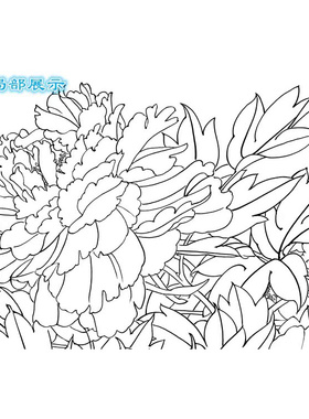 梁燕生萱花工笔画熟宣纸白描底稿