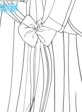 工笔画白描底稿可直接上色戏剧
