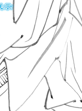 写意画白描底稿浩然正气钟馗条幅