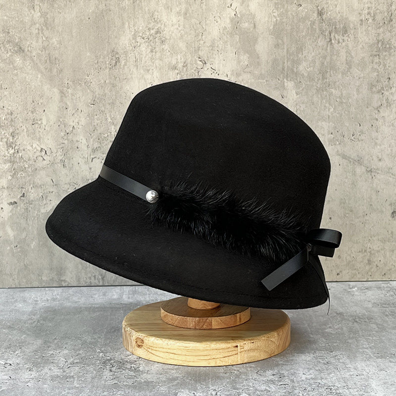 静奢风小众设计显脸小羊毛呢礼帽女秋冬季复古法式渔夫帽气质盆帽,淘宝优惠券,粉丝福利购,淘宝优惠卷