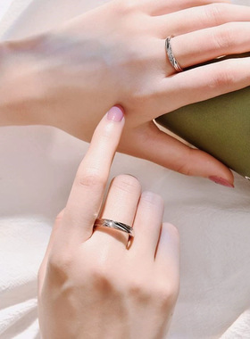 共渡爱河纯银戒指情侣款S999银