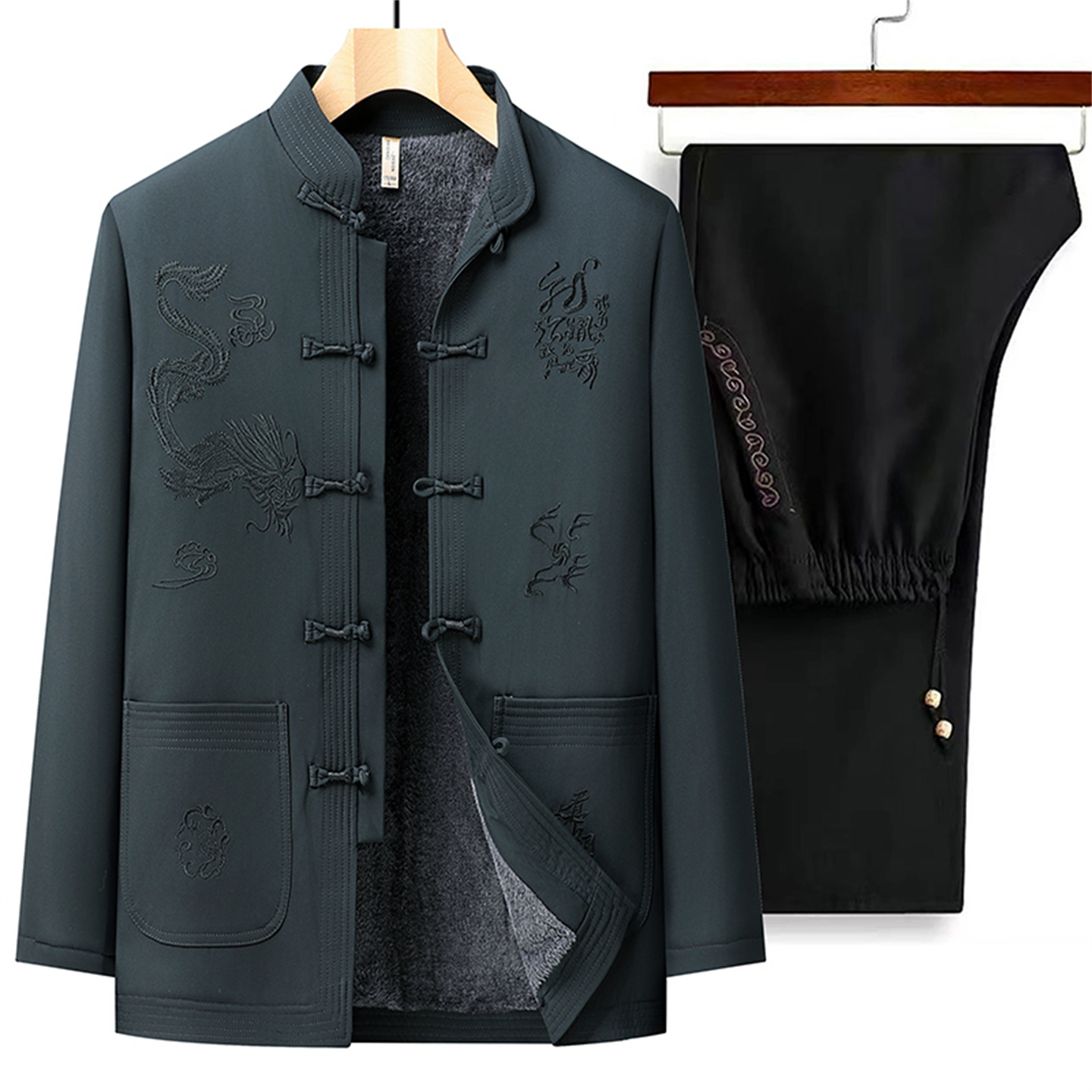 中老年男士秋冬季加绒加厚唐装爸爸装棉衣中国风过寿生日爷爷棉袄 - 图2