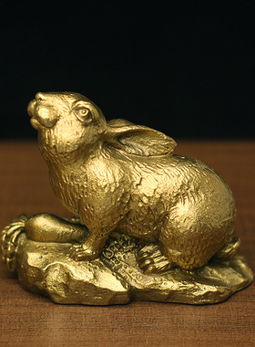 全铜十二生肖三合贵人亥卯未摆件