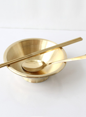铜勺子加厚金饭碗包邮