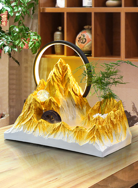 假山装饰摆件桌面玄关新中式