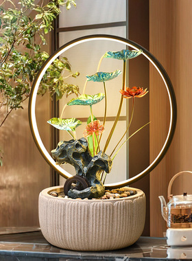 现代简约流水摆件循环水风水轮