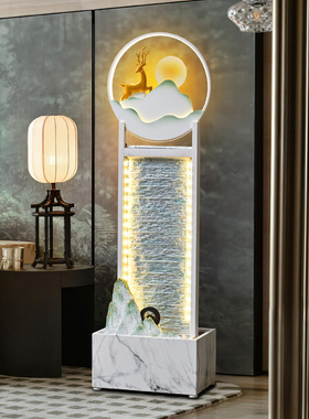 假山流水生财摆件循环水景办公室客厅玄关风水轮桌面摆件开业乔迁