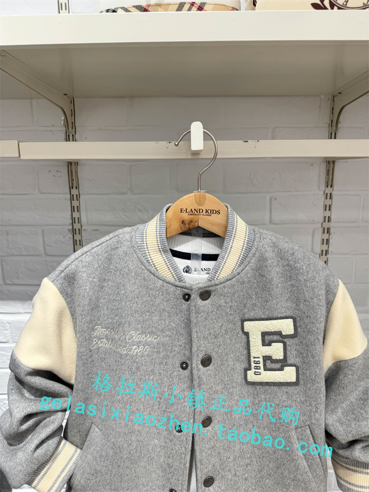 Elandkids衣恋童装专柜正品24春新款男童夹棉棒球服外套JWE1101N