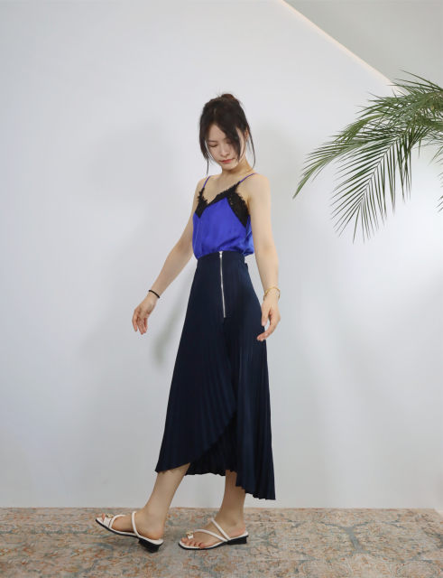 Mid-length a-line personalized printed skirt